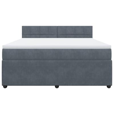 Boxspring met matras fluweel donkergrijs 180x200 cm