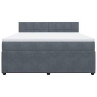 Boxspring met matras fluweel donkergrijs 180x200 cm - thumbnail