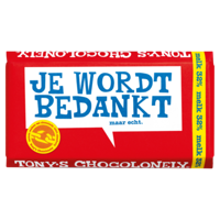 Chocolade tony chocolonely melk bedankt reep 180gr - thumbnail