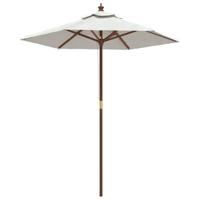 VidaXL Parasol met houten paal 196x231 cm zandkleurig - thumbnail