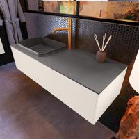 Badkamermeubelset Mondiaz Erin 120 cm met 1 Lade met RIDGE Wastafel Links Dark grey met 1 kraangat Greeploos Mat Linen - thumbnail