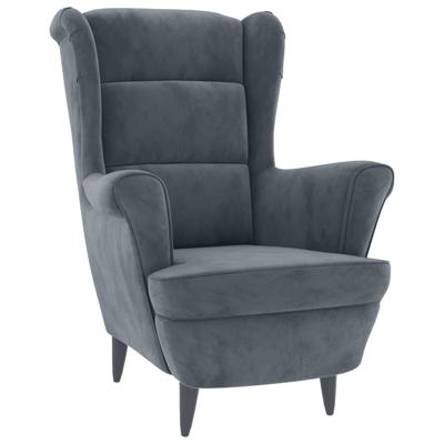 Fauteuil fluweel donkergrijs