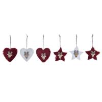 Kerst Decoratie Set DKD Home Decor Polyester (21 x 8 x 1 cm) (8 cm) (2 Stuks) - thumbnail