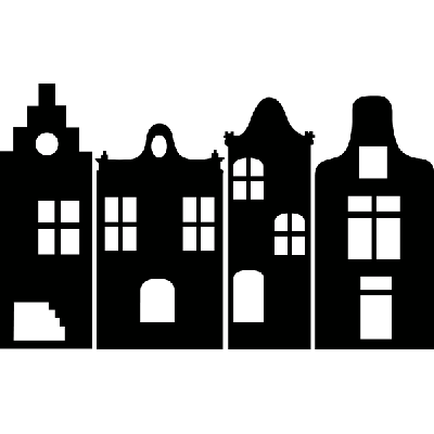 Grachten huisjes - Muursticker Grachten huisjes - Muursticker