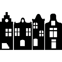 Grachten huisjes - Muursticker - thumbnail