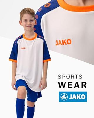 JAKO 4224K Shirt Iconic Km Kids - Wit/Sportroyal/Fluo Oranje - 164