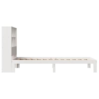 Bed met boekenkast zonder matras grenenhout wit 90x190 cm - thumbnail
