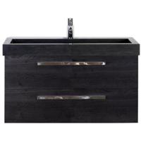 Seville Badmeubelset 100 cm - Black Oak - Wastafel Hardsteen Wit Lucca - thumbnail