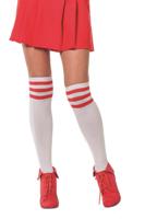 Cheerleader sokken wit/rood - thumbnail