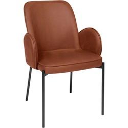 LABEL51 Eetkamerstoel 'Jari' Microfiber, kleur Cognac