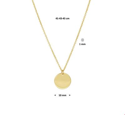 TFT Collier Geelgoud Rondje 1,0 mm x 41-43-45 cm