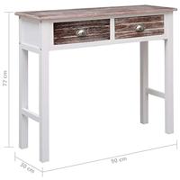 VidaXL Wandtafel 90x30x77 cm hout bruin - thumbnail