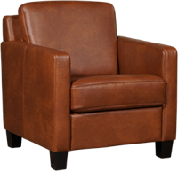 Cognac leren landelijke fauteuil Smart - poot hout zwart - Granada leer Savannah (cognac leer) - thumbnail