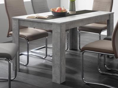 Rechthoekige eettafel NICKY 138 cm beton-zwart Rechthoekige eettafel NICKY 138 cm beton-zwart