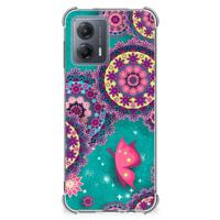 Motorola Moto G53 Back Cover Cirkels en Vlinders - thumbnail