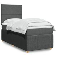 Boxspring met matras stof donkergrijs 120x190 cm - thumbnail