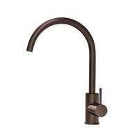 Keukenmengkraan Hotbath Cobber 1-hendel 36 cm Draaibare Uitloop Verouderd Messing Living Colours - thumbnail