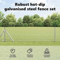 VidaXL Afrasteringspaal zilver 10 x 0,5 m (16 x 16 mm gaas) staal - thumbnail