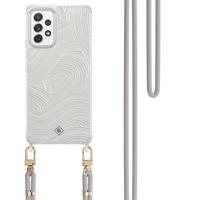 Samsung Galaxy A52(s) hoesje met grijs koord - Abstract waves - thumbnail