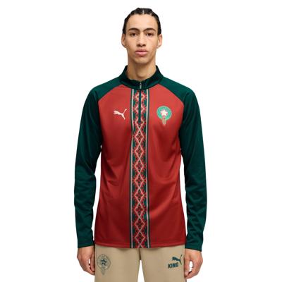 PUMA Marokko Pre-Match Trainingstrui 1/4 Zip 2026-2028 Rood Groen Wit PUMA Marokko Pre-Match Trainingstrui 1/4 Zip 2026-2028 Rood Groen Wit
