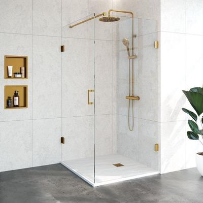 Douchecabine Compleet Just Creating 2-Delig Profielloos 100x100 cm Goud Sanitop