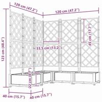 Tuin Bloempot 5 pcs Licht Grijs 120 x 120 x 125,5 cm Staal - thumbnail