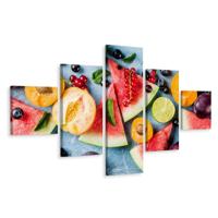 Schilderij - Verfrissend fruit, 5luik, Premium print - thumbnail