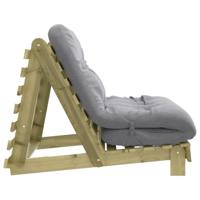 Futon slaapbank met matras 100x206x11 cm gempregneerd hout - thumbnail