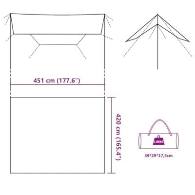 Kampeerluifel waterdicht 451x420 cm bruin
