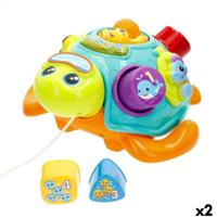 Sleepspeelgoed Winfun 23 x 12 x 23 cm Schildpad Multicolour (2 Stuks) - thumbnail