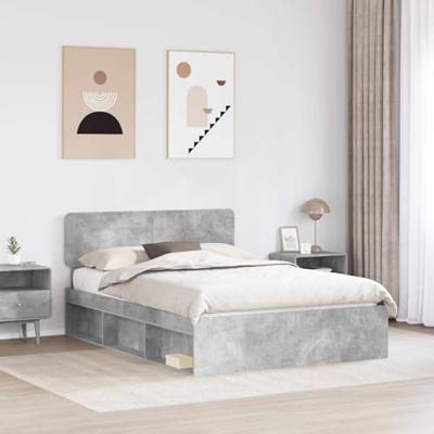 Bedframe Concerte Grijs 150 x 200 cm Massief grenenhout