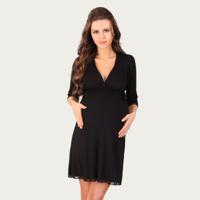 Lupoline Zwangerschapsjurk / Voedingsjurk Black 3/4 mouw - thumbnail