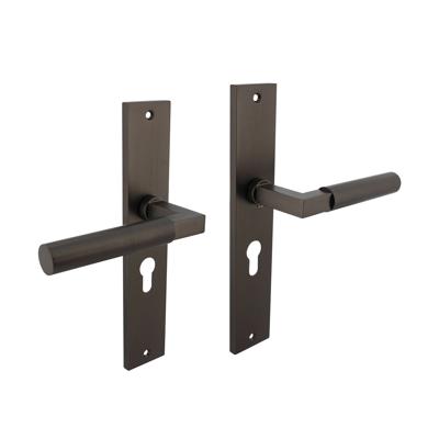 Intersteel Deurklink Bau-Stil op schild profielcilindergat 55mm antraciet grijs
