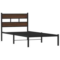 Bedframe met hoofdbord zonder matras bruin eikenkleur 80x200 cm - thumbnail