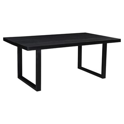 LivingFurn Eettafel 'Kala' Mangohout en staal, 240 x 100cm, kleur zwart