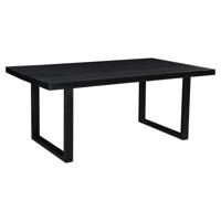 LivingFurn Eettafel 'Kala' Mangohout en staal, 240 x 100cm, kleur zwart - thumbnail