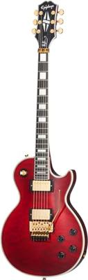 Epiphone Alex Lifeson Les Paul Custom Axcess Quilt Ruby elektrische gitaar met koffer - thumbnail