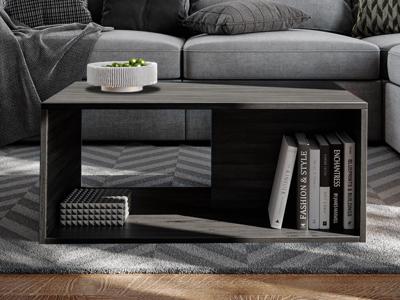 Rechthoekige salontafel KINGSTON eik zwart