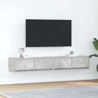 Tv-meubels 2 st 80x31x25,5 cm bewerkt hout betongrijs - thumbnail