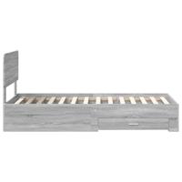 Bedframe met hoofdeinde Grijs Sonoma 75 x 190 cm Bewerkt hout - thumbnail