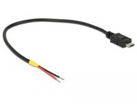 Delock 85541 Kabel USB 2.0 Micro-B male > 2 x open draden voeding 20cm Raspberry Pi - thumbnail