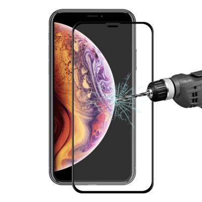 ENKAY Hat-Prince 0.2mm 9H 3D Full Screen Carbon Fiber Tempered Glass Film for iPhone 11 / XR(Black)