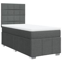 Boxspring met matras stof donkergrijs 80x200 cm - thumbnail