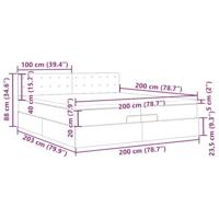 Ottoman bed met matras 200x200 cm stof donkergrijs - thumbnail