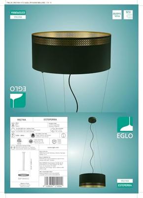 Eglo Zwarte hanglampEsteperra Ø 53cm - 99274