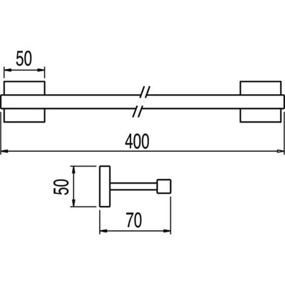 Handdoekhouder Tres Cuadro 40 cm Mat Zwart Tres Handdoekhouder Tres Cuadro 40 cm Mat Zwart Tres