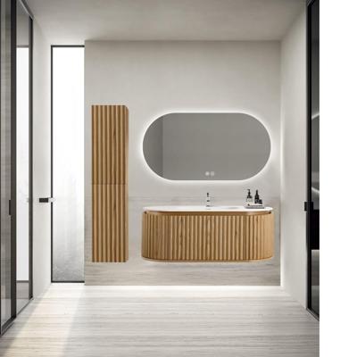 Badkamermeubelset BWS Benthe 1 Lade Greeploos Soft Close 99x42x52,5 cm Naturel Eiken