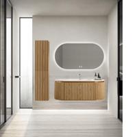 Badkamermeubelset BWS Benthe 1 Lade Greeploos Soft Close 99x42x52,5 cm Naturel Eiken - thumbnail