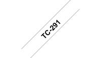 Brother TC-291 Labeltape Kunststof Tapekleur: Wit Tekstkleur: Zwart 9 mm 7.7 m - thumbnail