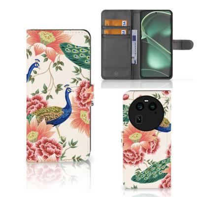 Telefoonhoesje | Met pasjeshouder | voor OPPO Find X6 Pink Peacock